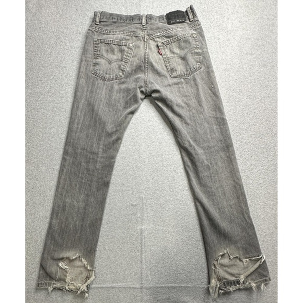 VTG‎ Levis 511 Jeans Boys 20 Gray Skinny Distressed Ripped Hem Made Egypt Denim